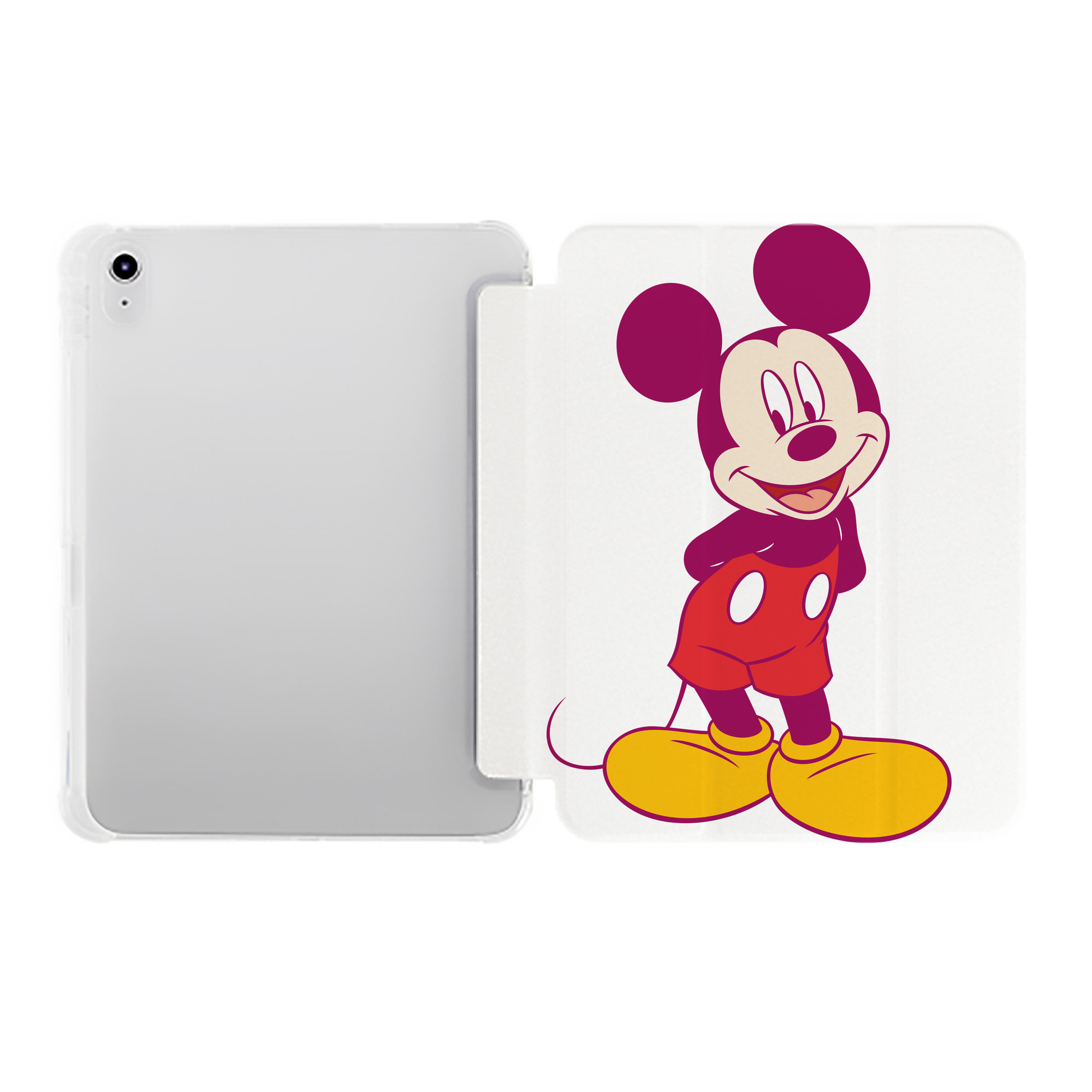 （画像用） ミッキーマウス Mickey Mouse IPad ケース ペン収納付き 三つ折りスタンド PUレザー×シリコン 対応機種9.5/10.5/10.9インチ